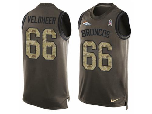 Men's Nike Denver Broncos #66 Jared Veldheer Limited Green Salute to Service Tank Top NFL Jersey