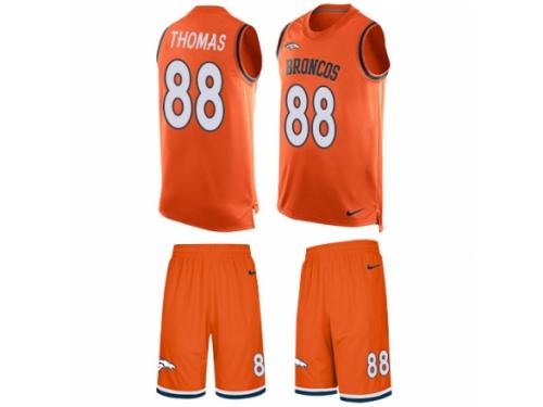 Men's Nike Denver Broncos #88 Demaryius Thomas Orange Tank Top Suit NFL Jersey