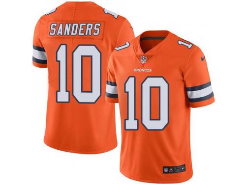 Nike Broncos #10 Emmanuel Sanders Orange Men Stitched NFL Limited Rush Jersey