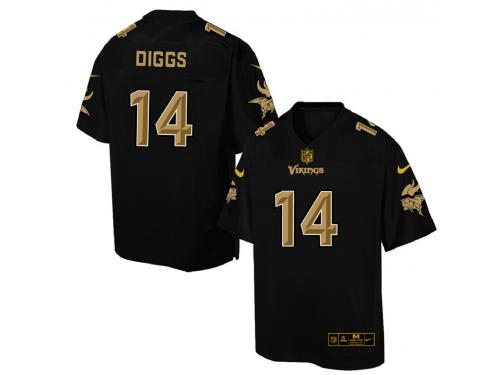 Nike Men NFL Minnesota Vikings #14 Stefon Diggs Black Game Jersey