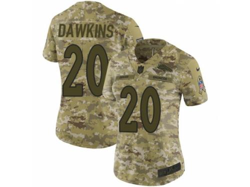 Women Nike Denver Broncos #20 Brian Dawkins Limited Camo 2018 Salute to Service NFL Jersey