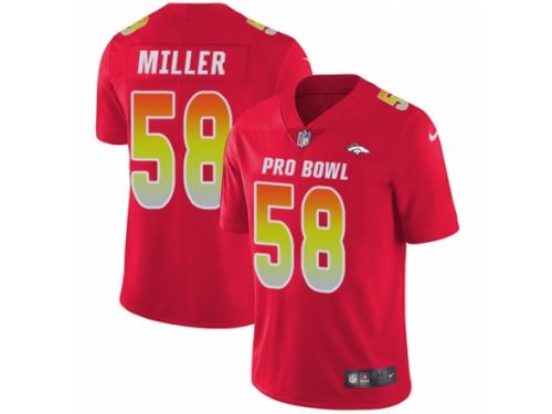 Women Nike Denver Broncos #58 Von Miller Limited Red 2018 Pro Bowl NFL Jersey