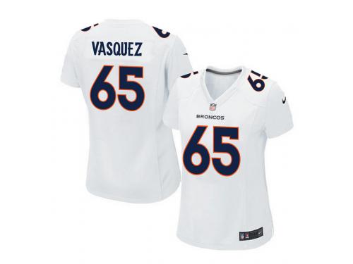 Women Nike NFL Denver Broncos #65 Louis Vasquez Game White Jersey