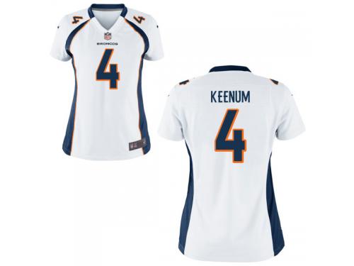 Women's Denver Broncos #4 Case Keenum Nike White Game Jersey