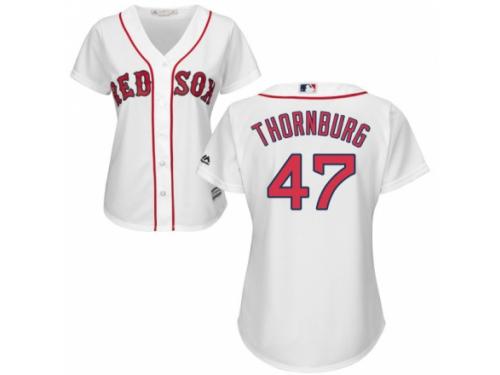 Women's Majestic Boston Red Sox #47 Tyler Thornburg White Home MLB Jersey