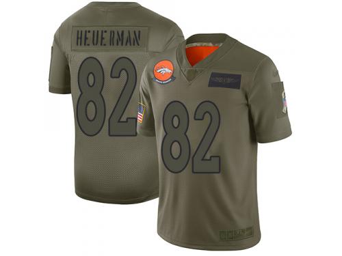 Youth #82 Limited Jeff Heuerman Camo Football Jersey Denver Broncos 2019 Salute to Service