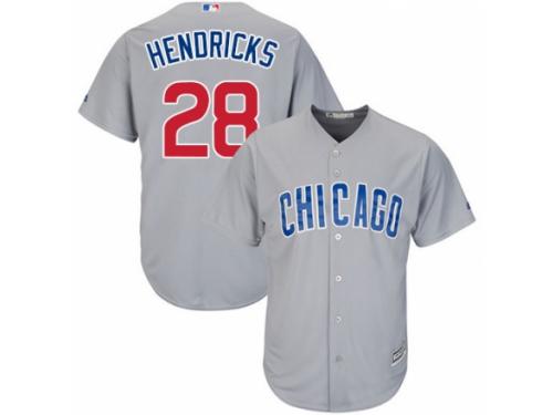 Youth Majestic Chicago Cubs #28 Kyle Hendricks Grey Road Cool Base MLB Jersey