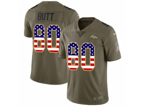 Youth Nike Denver Broncos #80 Jake Butt Limited Olive/USA Flag 2017 Salute to Service NFL Jersey