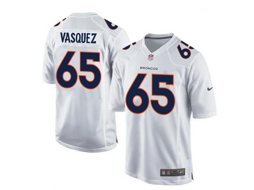 Youth Nike NFL Denver Broncos #65 Louis Vasquez Game White Jersey