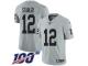 #12 Limited Kenny Stabler Silver Football Men's Jersey Oakland Raiders Inverted Legend 100th Season