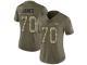 #70 Limited Ja'Wuan James Olive Camo Football Women's Jersey Denver Broncos 2017 Salute to Service
