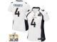 Game Britton Colquitt WoMen Jersey - Denver Broncos #4 Road White Super Bowl 50 Bound Nike NFL