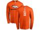 Men #3 Drew Lock Orange Football Backer Denver Broncos Long Sleeve T-Shirt