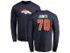 Men #70 Ja'Wuan James Navy Blue Football Name & Number Logo Denver Broncos Long Sleeve T-Shirt