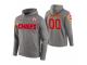 Men Kansas City Chiefs Custom Gray Circuit Wordmark Pullover Hoodie