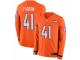 Men Nike Denver Broncos #41 Isaac Yiadom Limited Orange Therma Long Sleeve NFL Jersey