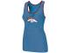 NFL Nike Denver Broncos Ladies Big Logo Tri-Blend Racerback Stretch Women Tank Top Light Blue