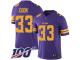 Vikings #33 Dalvin Cook Purple Men's Stitched Football Limited Rush 100th Season Jersey