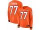 Women Nike Denver Broncos #77 Billy Turner Limited Orange Therma Long Sleeve NFL Jersey