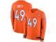 Youth Nike Denver Broncos #49 Dennis Smith Limited Orange Therma Long Sleeve NFL Jersey