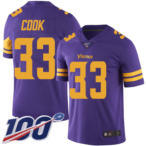 Vikings #33 Dalvin Cook Purple Men's Stitched Football Limited Rush 100th S